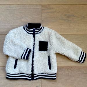 Janie and Jack white/ navy toddler jacket